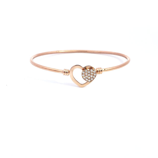 14K Rose Gold 0.14 cttw Diamond Bangle