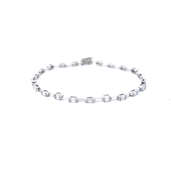 14K White Gold 1.30 cttw Diamond Bracelet