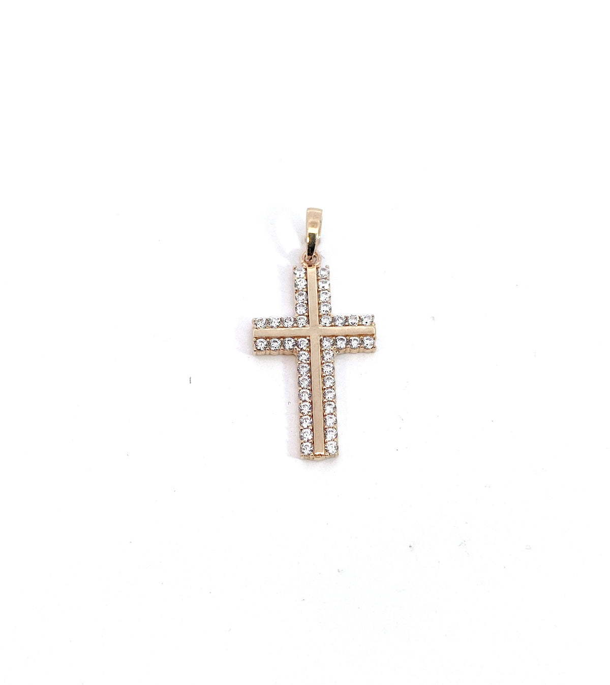 Tracking - 10K Yellow Gold Cross Charm with Cubic Zirconia