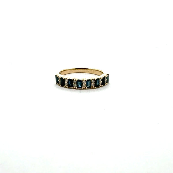 10K Yellow Gold Sapphire and Diamond Ring