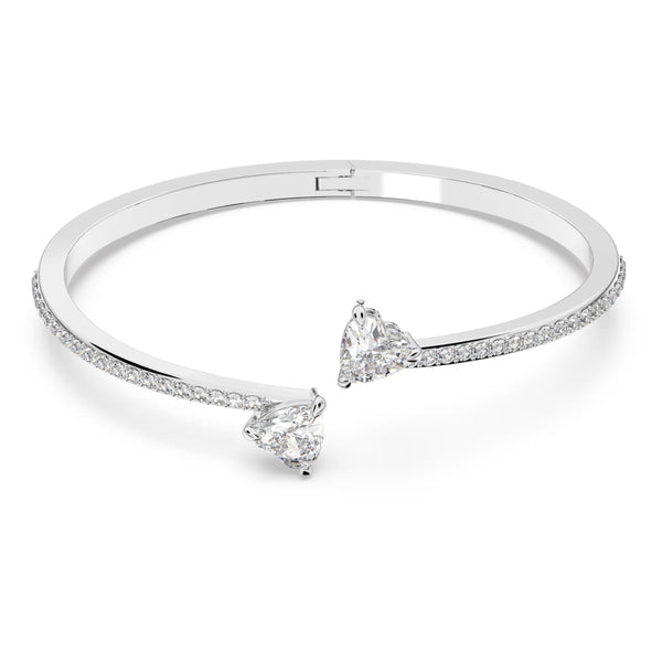 Swarovski Mesmera Attract bangle Heart, White, Rhodium plated - 5518814
