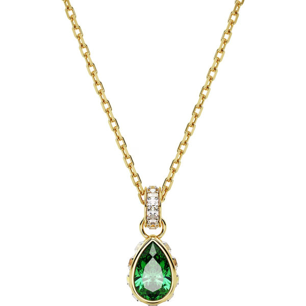 Swarovski Chroma pendant, Pear cut, Green, Gold-tone plated - 5648751