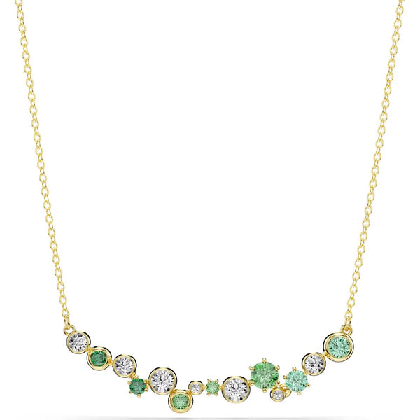 Swarovski Constella necklace, Mixed cuts, Green, Gold-tone plated - 5732247