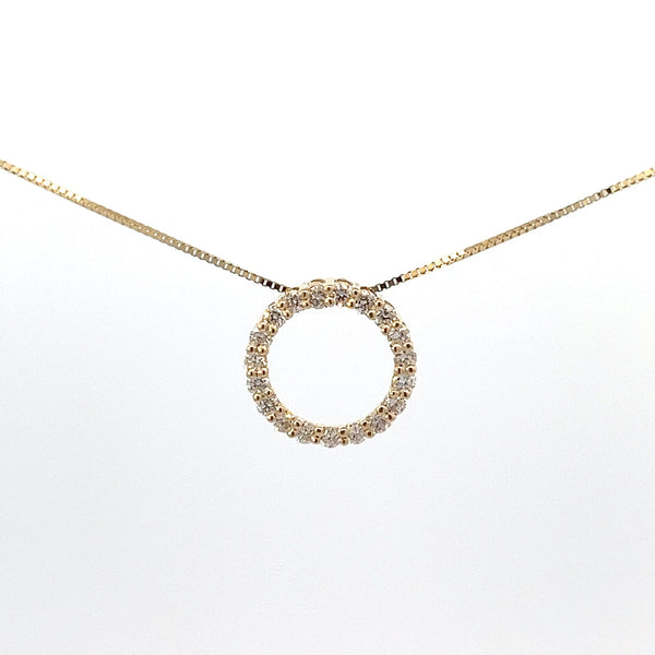 10K Yellow Gold Diamond Necklace 18"