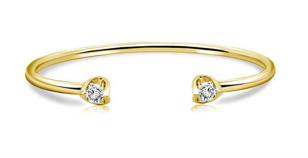 10K Gold Lab Grown Diamond Tension Set Bangle - / cttw