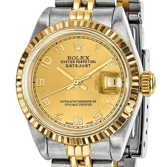 Pre-owned Rolex Independently Certified Rolex Steel/18ky Ladies Datejust Watch