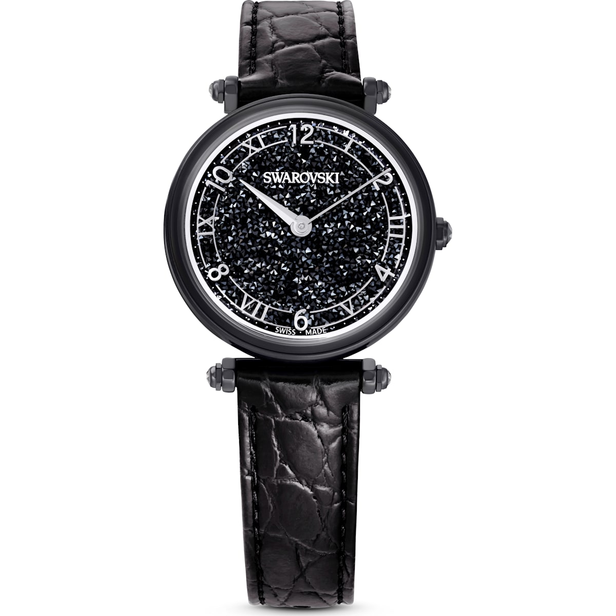 Swarovski Crystalline Wonder Leather Strap Black Watch - 5664311