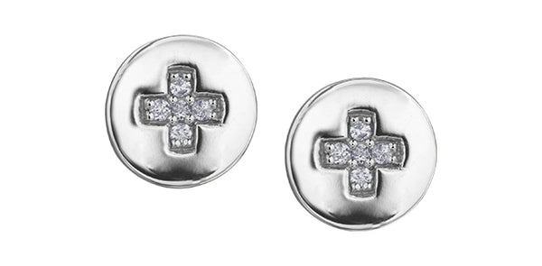 10K White Gold 0.05cttw Diamond Earrings
