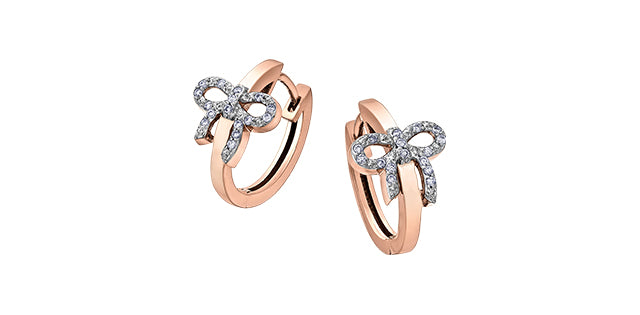 10K Rose Gold 0.11cttw Diamond Earrings