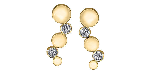 10K Yellow Gold 0.10cttw Diamond Earrings