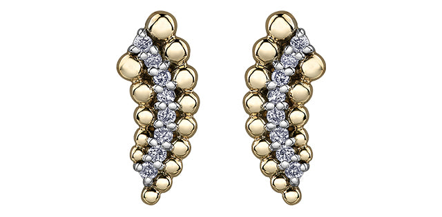 10K Yellow Gold 0.12cttw Diamond Earrings