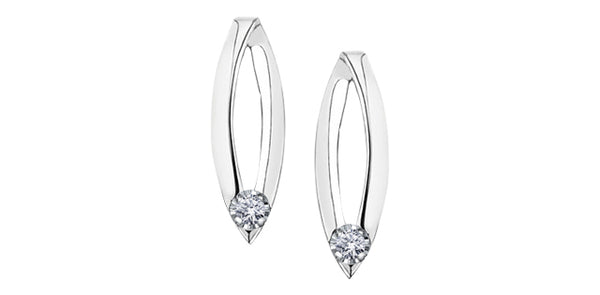 10K White Gold 0.04cttw Diamond Earrings