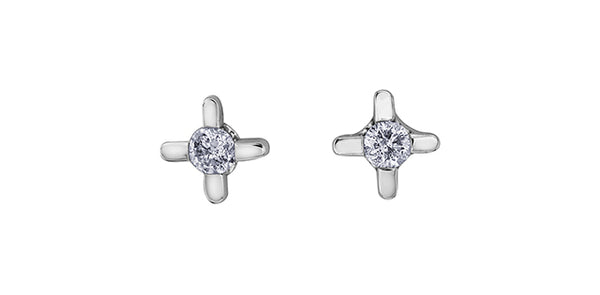 10K White Gold 0.05cttw Diamond Stud Earrings