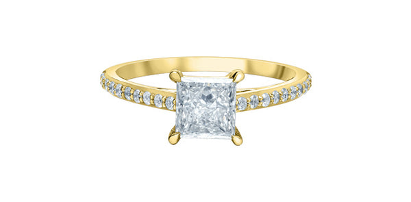 14K Yellow Gold 1.275 Lab Grown Diamond Engagement Ring - 4 / yellow gold