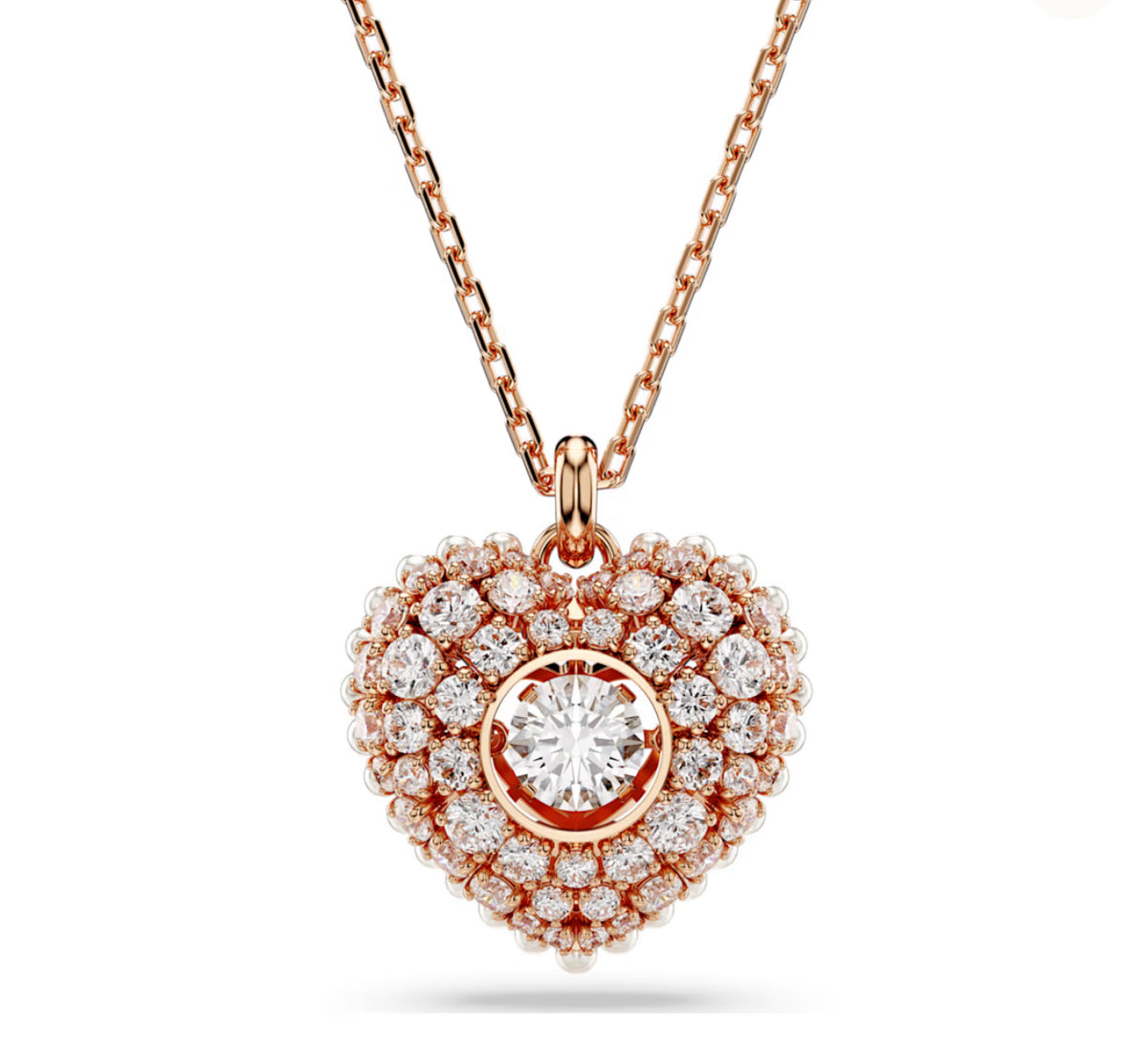 Swarovski -    Next Hyperbola pendant, Heart, White, Rose gold-tone plated - 5680402