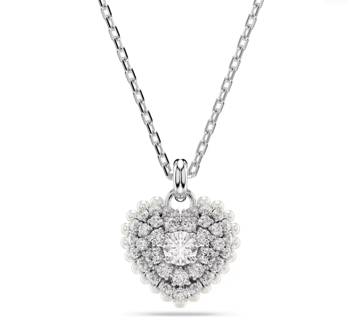 Swarovski - Hyperbola pendant, Heart, White, Rhodium plated - 5684386