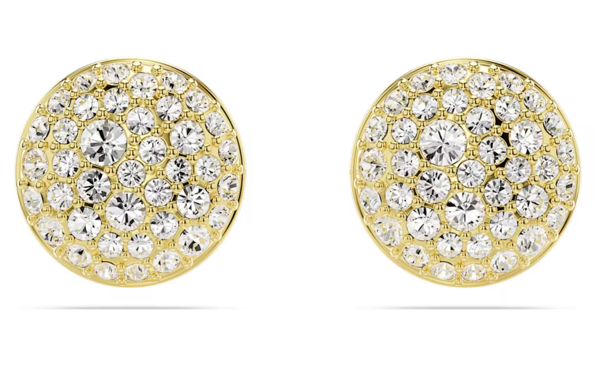 Swarovski - Meteora stud earrings, White, Gold-tone plated - 5683444