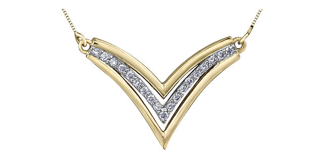 10K Yellow Gold 0.14 cttw Diamond Necklace