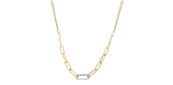10K Yellow Gold 0.82 cttw Diamond Necklace - 18"