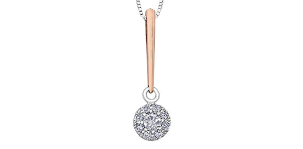10K White and Rose Gold 0.13cttw Diamond Necklace