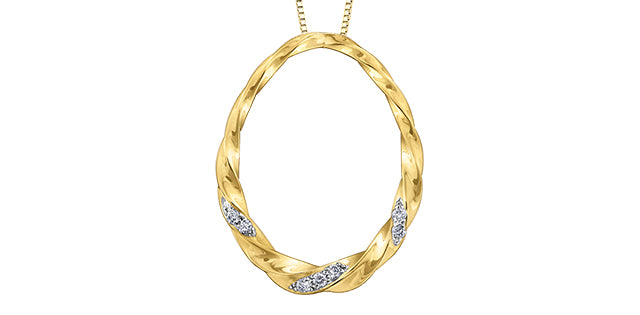 10K Yellow Gold 0.04 cttw Diamond Necklace