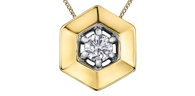 10K Yellow Gold 0.10 cttw Diamond Necklace