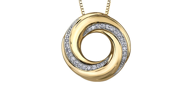 10K Yellow Gold 0.11 cttw Diamond Necklace