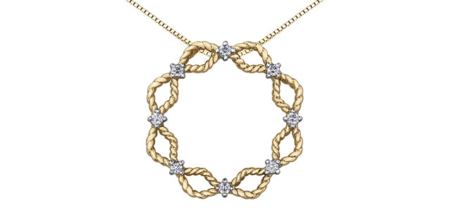10K Yellow Gold 0.16 cttw Diamond Necklace