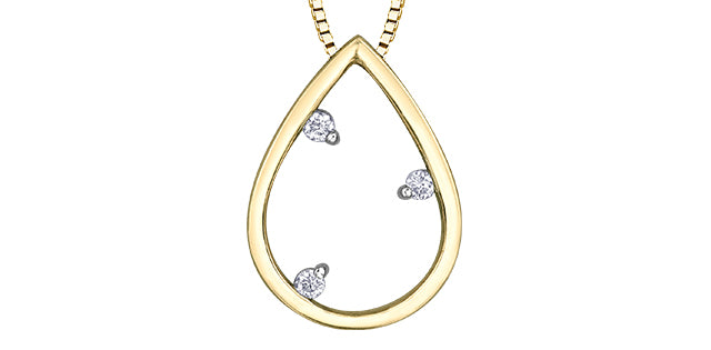 10K Yellow Gold 0.03 cttw Diamond Necklace