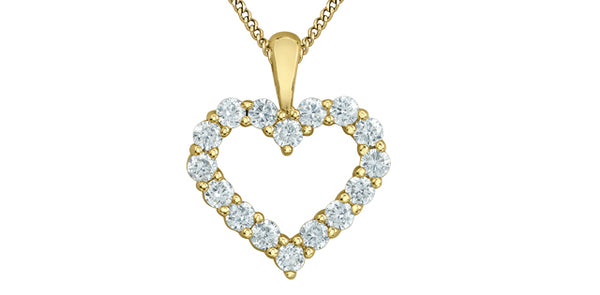 10K Yellow Gold 0.33 ct Lab Grown Diamond Heart Necklace