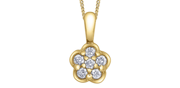10K Yellow Gold 0.12 cttw Diamond Necklace