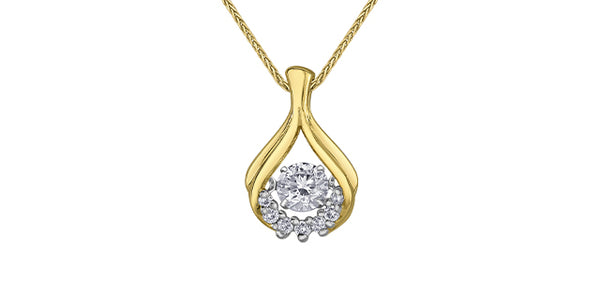 10K Yellow and White Gold Diamond Necklace