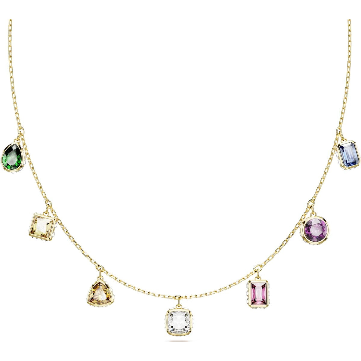 Swarovski  Stilla necklace, Mixed cuts, Multicolored, Gold-tone plated 5662918