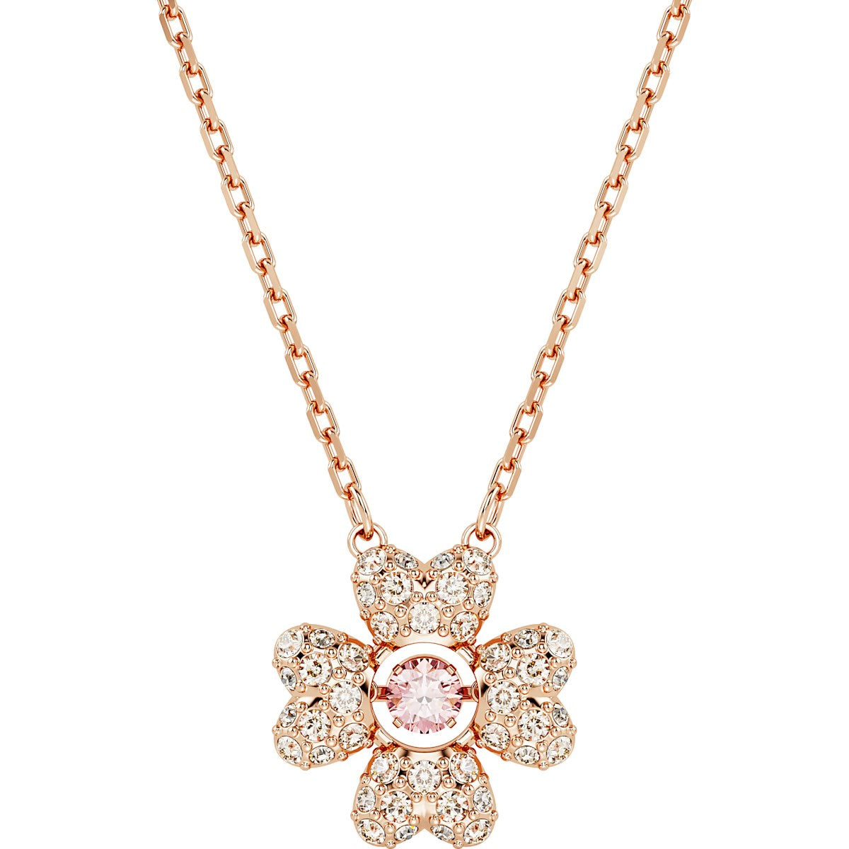 Swarovski - Idyllia pendant, Clover, White, Rose gold-tone plated - 5674211
