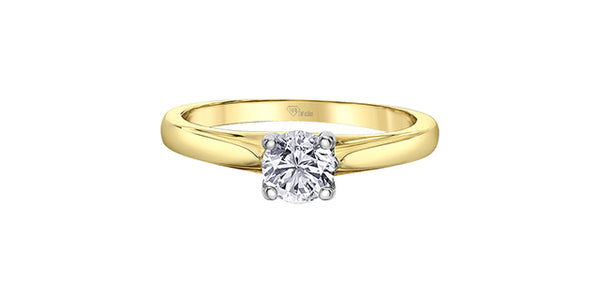 14K Yellow & White Gold 0.50cttw Canadian Diamond Engagement Ring
