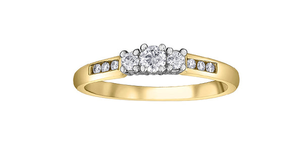 14K Yellow & White Gold 0.25cttw Diamond Engagement Ring