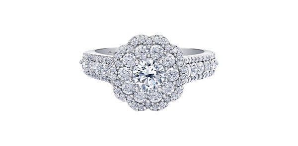 14K White Gold 1.70cttw Canadian Diamond Engagement Ring