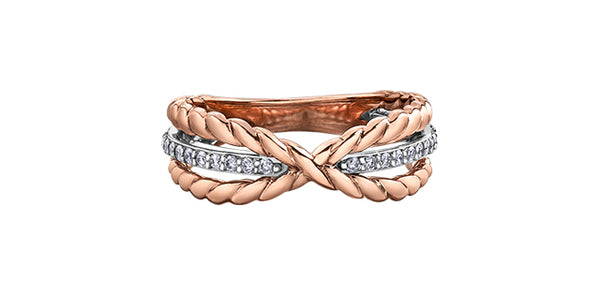 10K White & Rose Gold 0.20cttw Diamond Ring