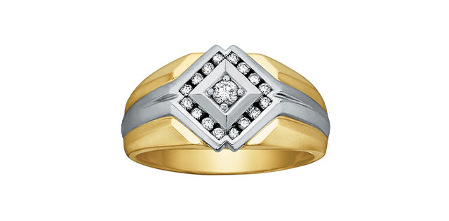 10K Yellow Gold 0.30cttw Diamond Gents Ring, size 10