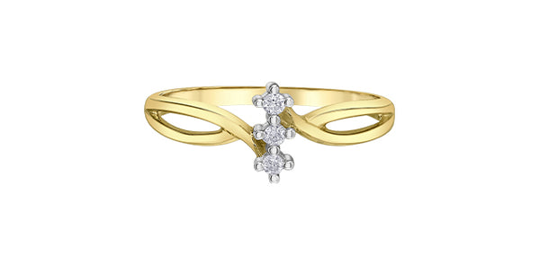 10K Yellow Gold 0.06 cttw Diamond Ring - 4