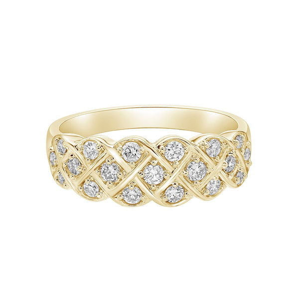 14K Yellow Gold Prong-set diamond band lines