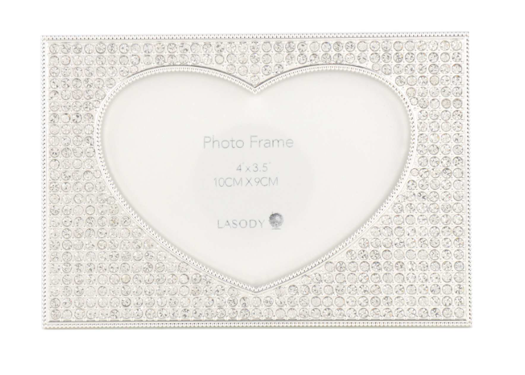 5X4&quot; Heart Clear Crystal Frame