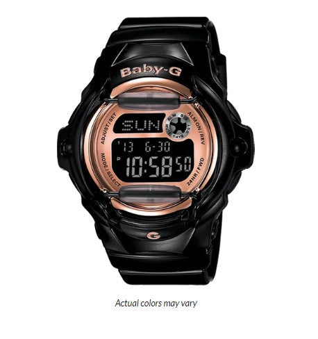 Casio Womens Baby-G Rose Gold Colored and Black Watch - BG169G-1