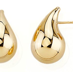10K White Gold Water Drop Earrings Medium (Copy)