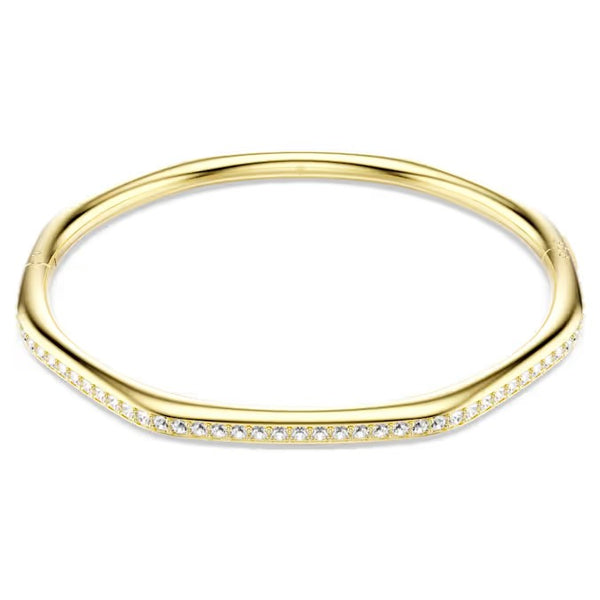 Swarovski Dextera bangle Octagon shape, Round cut, White, Gold-tone plated 5724581