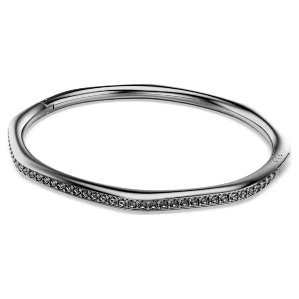 Swarovski Dextera bangle Octagon shape, Round cut, White, Ruthenium plated 5724606
