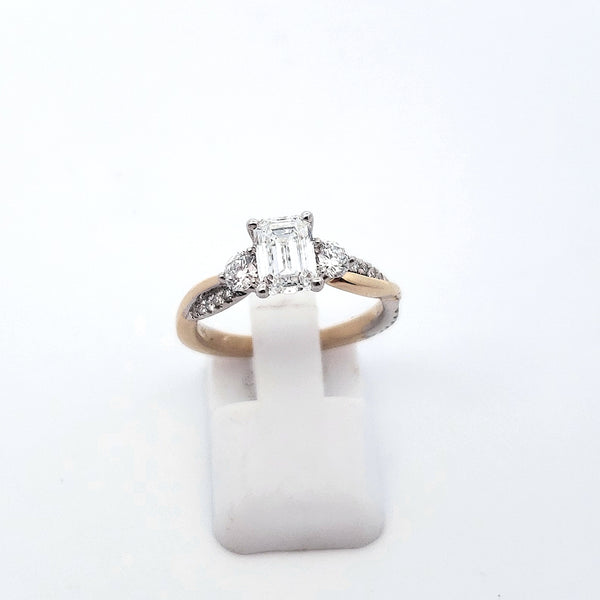 14K Yellow and White Gold 1.50 cttw Lab Grown Diamond Engagement Ring - /