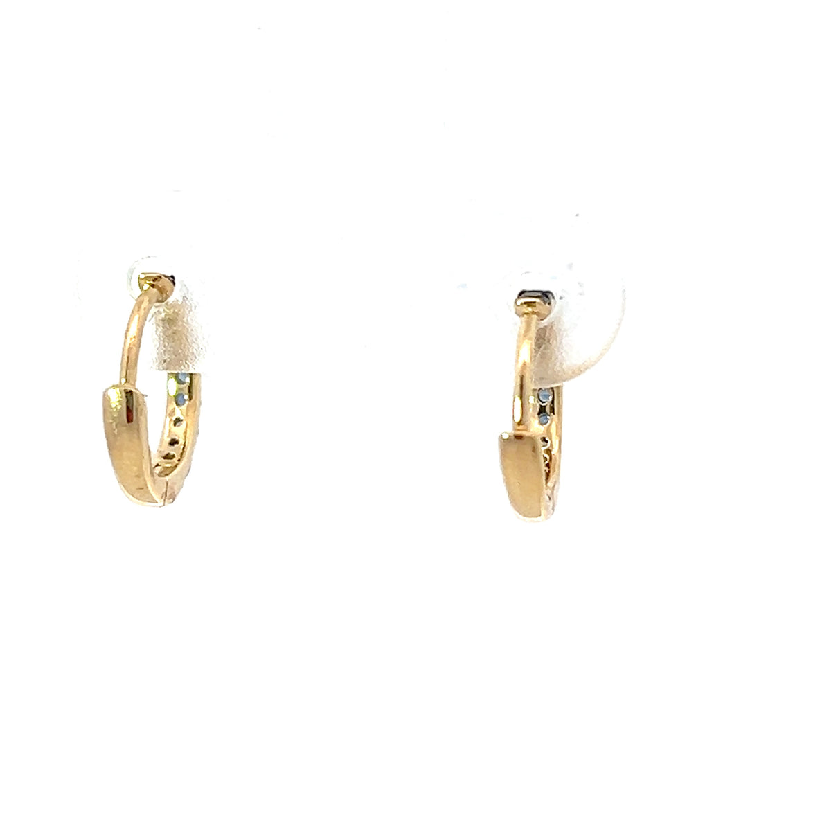10K Yellow Gold 0.25cttw Sapphire Hoop / Huggie / Hinged Earrings