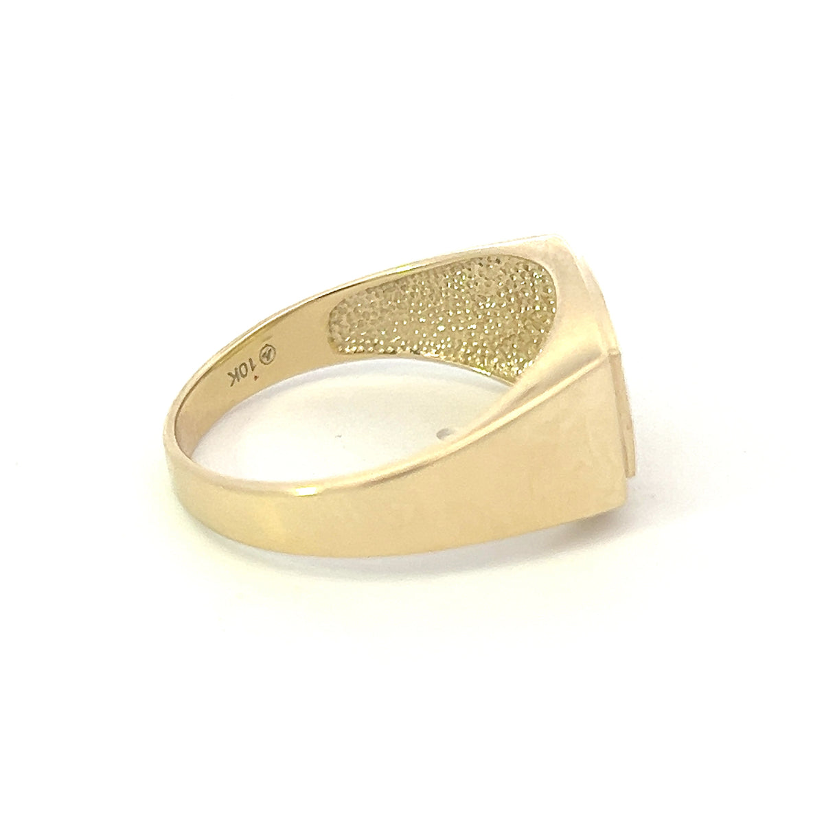 10K Yellow Gold 0.016cttw Diamond Gents Signet Ring, size 10