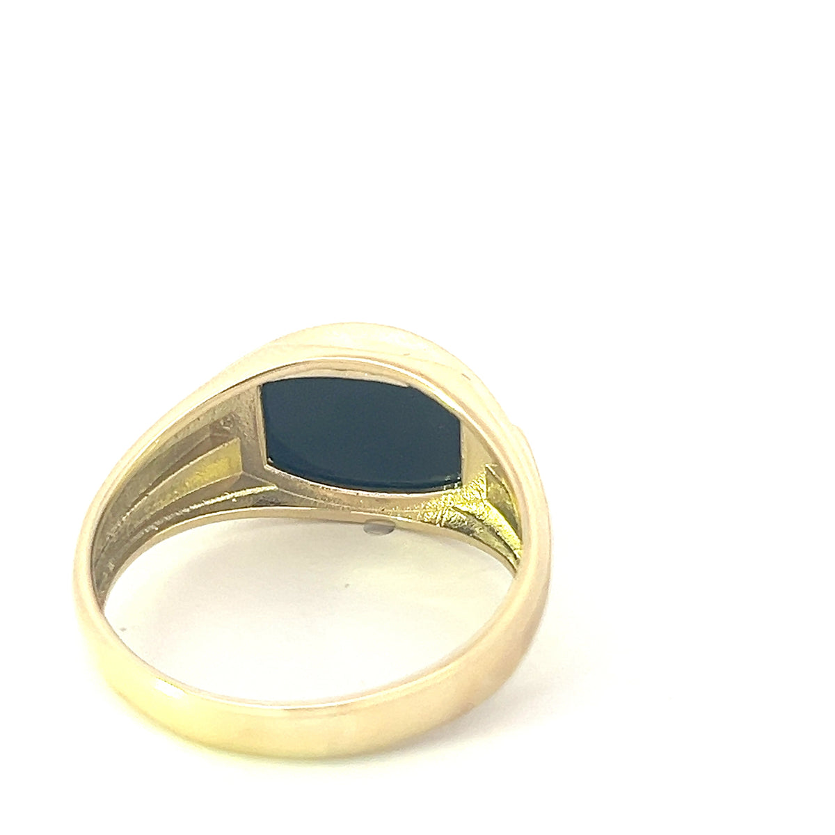 10K Yellow Gold Onyx and 0.014cttw Diamond Gents Ring, size 10